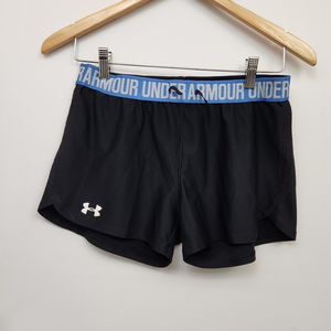 Under Armour Shorts Womens‎ Small Loose Fit Black Blue Accents